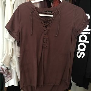 Express laced up shirt